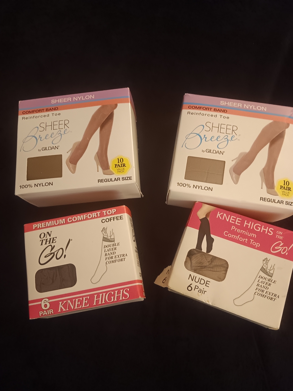 Gildan Sheer Breeze Pack - Beige/Tan Nylon Hosiery Multipack Bulk Deal